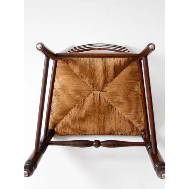 Vintage French Provincial Rush Seat Ladderback Chair For Sale - Image 13 of 14