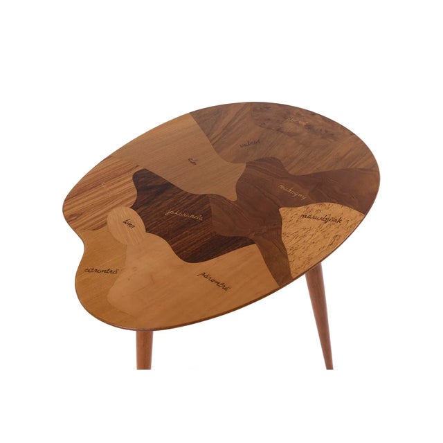1950's Swedish Mid Century Side Table in Varied Fine Woods For Sale - Image 4 of 7