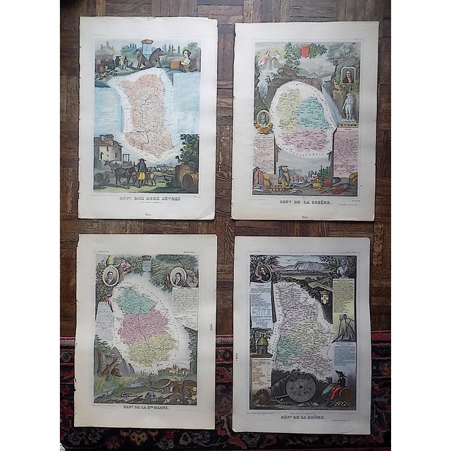 Printmaking Materials Authentic Antique 19th C. Maps-Provinces of France-Engravings-Imperial Folio-Set of 6 For Sale - Image 7 of 7