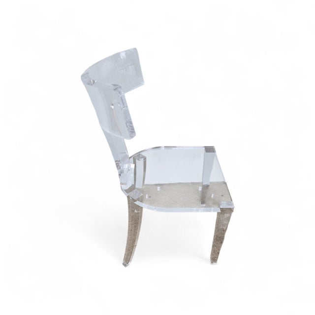 Neoclassical Interlude Home Klismos Lucite Desk Chair For Sale - Image 3 of 7