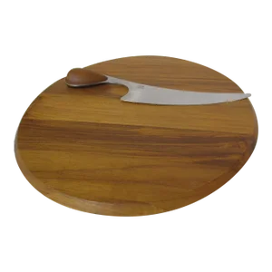 Mid 20th Century Dansk Charcuterie Board With Knife by Torun Denmark- 2 Pieces