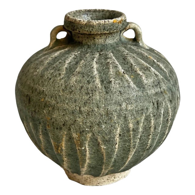 Antique Small Ocean Earthware Pot For Sale