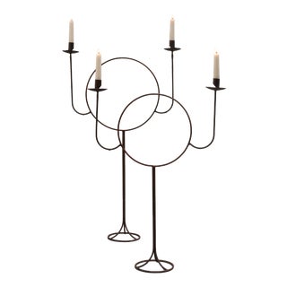 Vintage Floor Candelabras, 1970s, Set of 2 For Sale