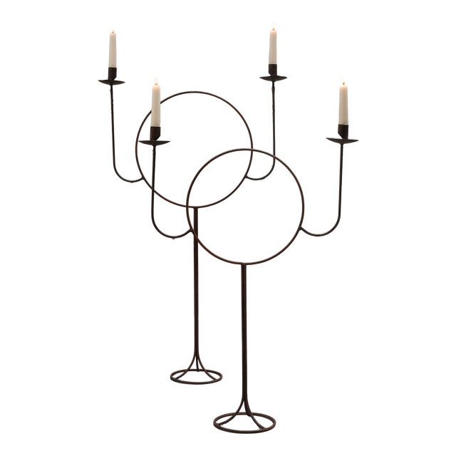 Vintage Floor Candelabras, 1970s, Set of 2 For Sale