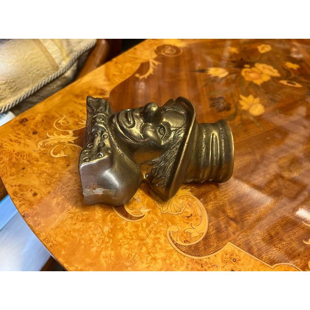 Vintage Brass Clown Bookend, Door Stopper For Sale - Image 4 of 11