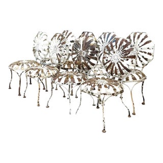 Vintage Francois Carre Sunburst Garden Chairs - Set of Eight For Sale