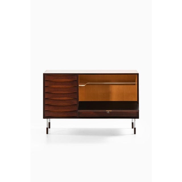 Sideboard in Rosewood and Steel attributed to Arne Vodder, 1950s For Sale - Image 6 of 10