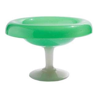Steuben Studio Jade & Alabaster Opaline Compote, C. 1920 For Sale