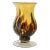 Italian Tortoise Shell Blown Art Glass Footed Vase Vintage From 1970 For Sale