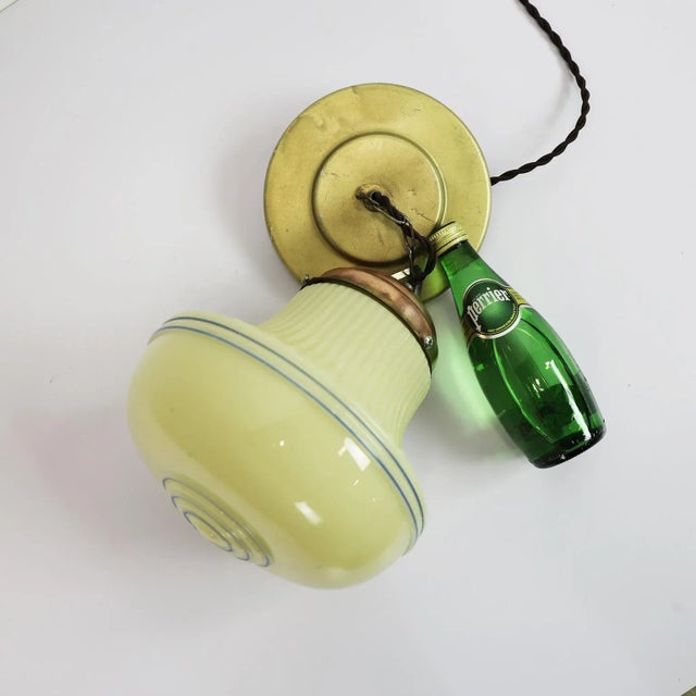 Art Deco Milk Glass Pendant Light For Sale - Image 4 of 5