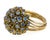 10k Yellow Gold Blue Topaz Cluster Ball Cocktail Ring Vintage For Sale - Image 4 of 7