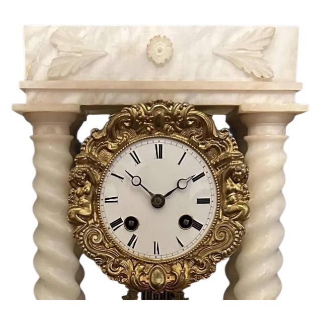 19th Century Marble French Mantel Clock, 19th Century For Sale - Image 5 of 5