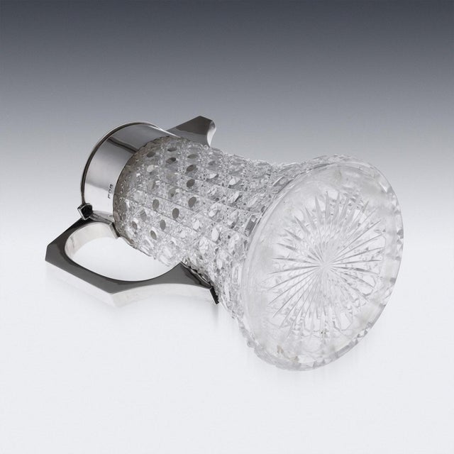 Antique Victorian Silver and Cut Glass Claret Jug, 1896 For Sale - Image 9 of 18