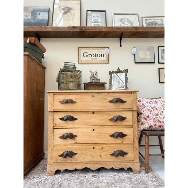 19th Century Antique Scrubbed Pine Chest of Drawers For Sale - Image 10 of 16