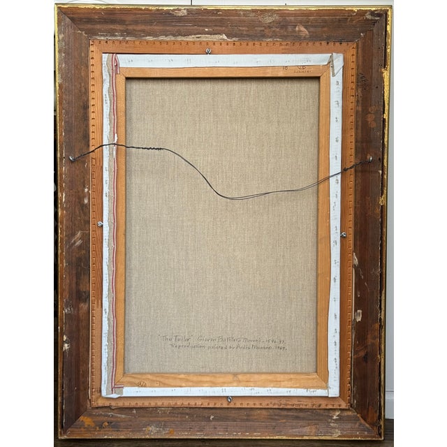 1969 Oil on Canvas Reproduction Giovanni Battista Moroni of Il Sarto 'The Tailor' - Framed For Sale - Image 9 of 17