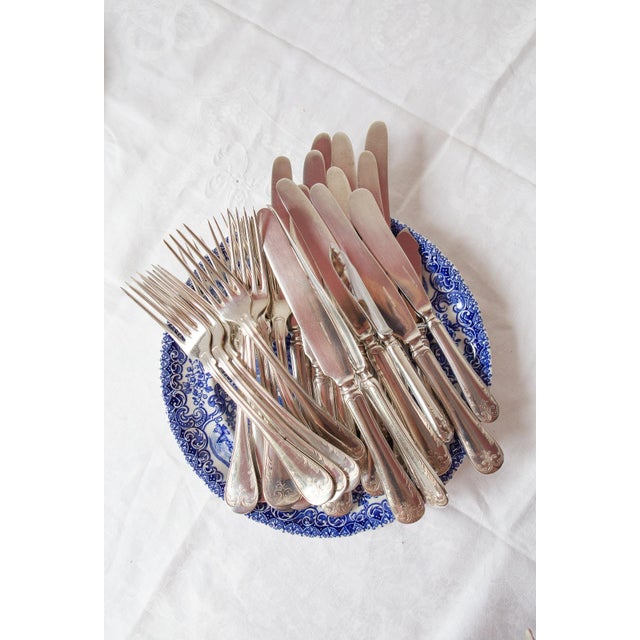Swedish Metal-Plated Table Cutlery from Carlström, 1950s, Set of 30 For Sale - Image 11 of 11