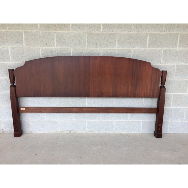 Hekman Furniture King Size Flame Mahogany Inlaid Poster Headboard