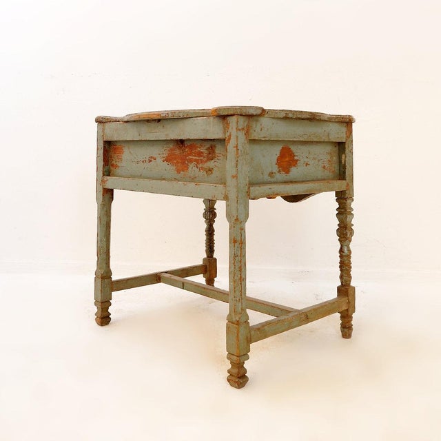 20th Century Wood Side Table with 2 Drawers For Sale - Image 9 of 17