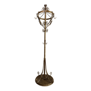 Vintage Gilt-Toned Metal Coat and Hat Rack