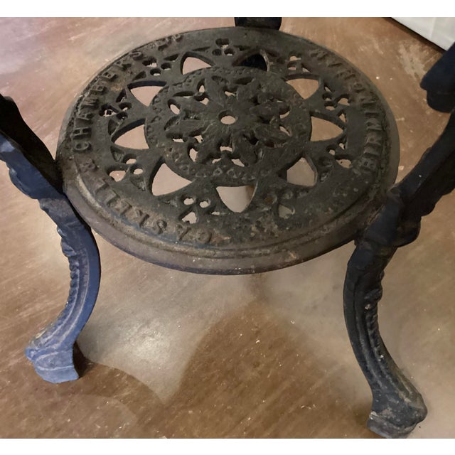 Victorian Gaskell & Chambers Ltd., Late 19c Cast Iron Pub Table With Wood Top. For Sale - Image 3 of 7