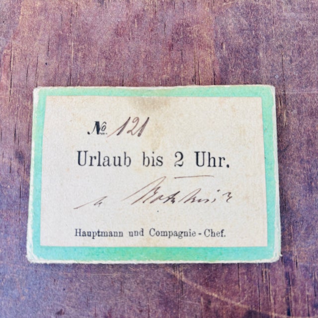 Imperial German Garde-Jäger-Bataillon Leave Pass – 4th Company – Signed – C. 1880-1900 For Sale - Image 4 of 9