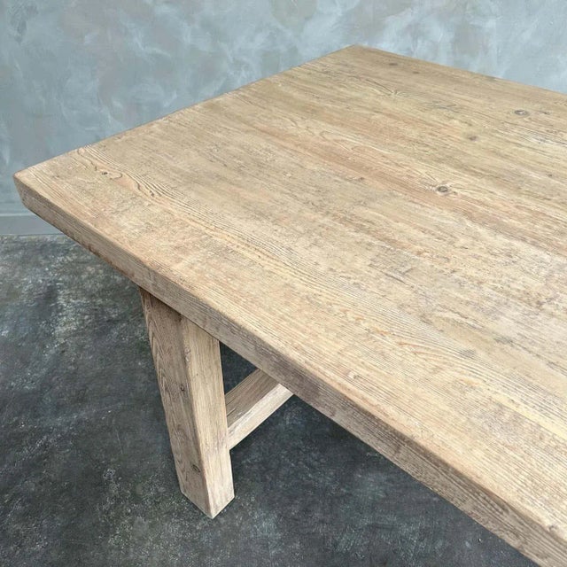 Solid Reclaimed Pine Dining Table Chairish