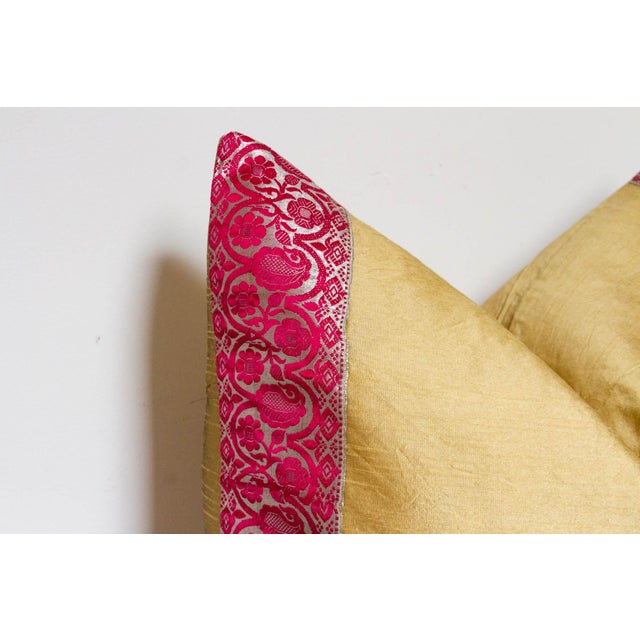 1990s Sunbeam Festive Silk Euro Pillow Cover For Sale - Image 5 of 7