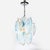 Cerulean Mid-Century Hand-Blown Murano Opalescent & Cerulean Detail Glass Chandelier For Sale - Image 8 of 18