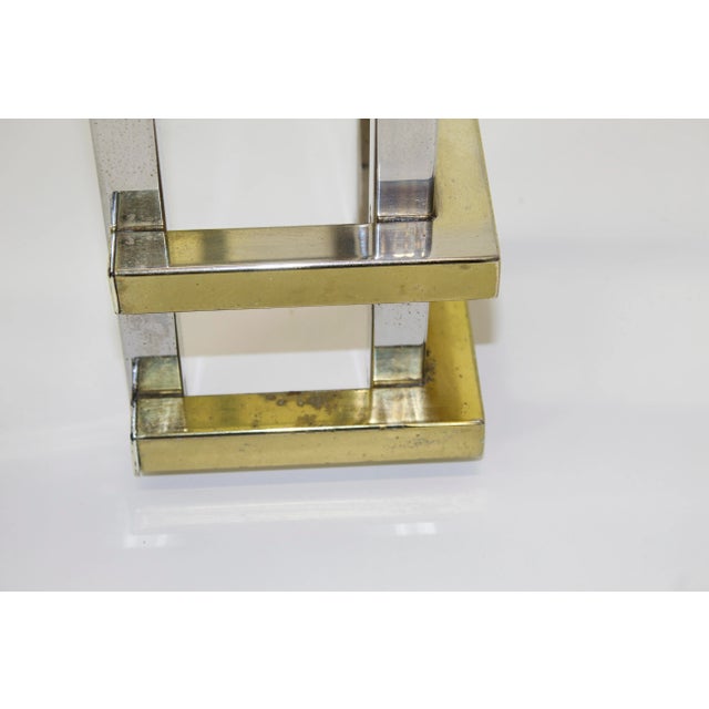 DIA - Design Institute America Pair Regency Chrome & Glass Side Tables For Sale - Image 4 of 8