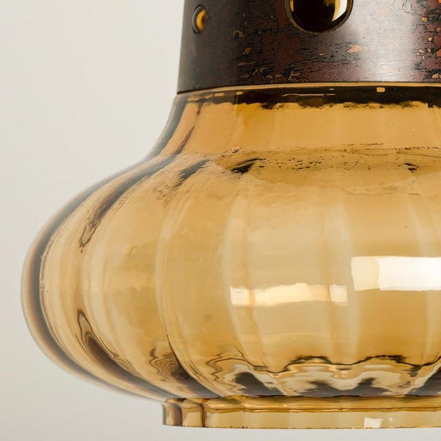 Copper Glass Pendant Lamp from Raak, 1960 For Sale - Image 3 of 12