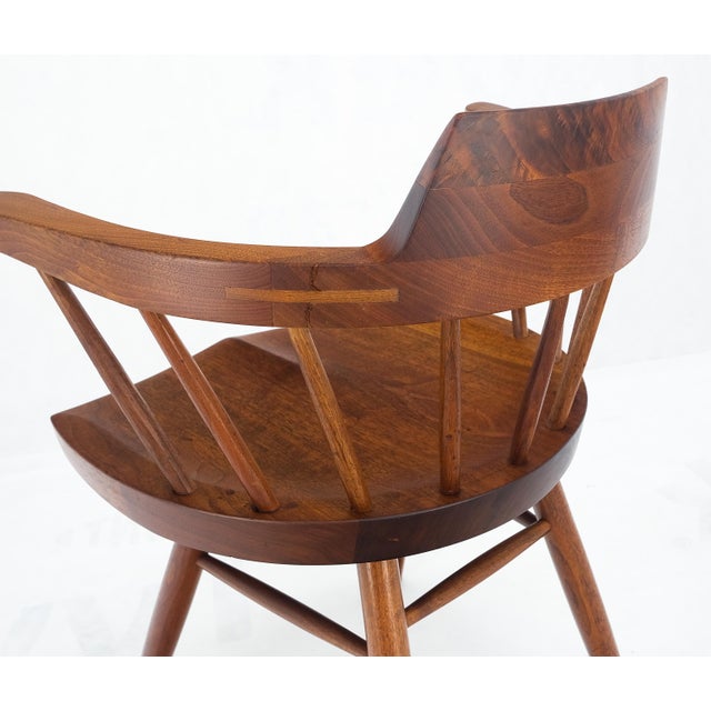 Pair of George Nakashima Captain's Dining Chairs in Walnut.