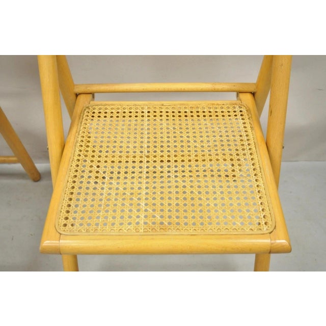 Vintage Habitat England Style Mid Century Modern Bentwood & Cane Folding Chairs - Pair For Sale In Philadelphia - Image 6 of 12