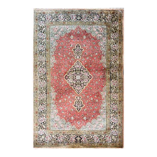 Late 20th Century Persian Silk Qum Rug For Sale