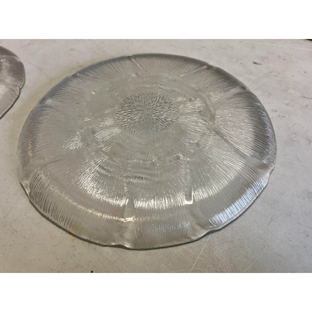 Vintage French Floral Glass Cake Stand & Pie Plate- Set of 2 For Sale - Image 4 of 8