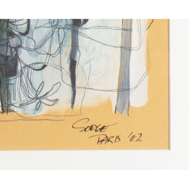 1962 Abstract Mixed Media Painting by Walter Sorge For Sale - Image 4 of 7