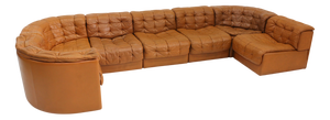 Vintage DS 11 Modular Sofa in Cognac Patchwork Leather from de Sede, 1960s, Set of 7