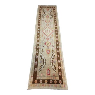 Turkish Contemporary Hand-Knotted Oushak Runner Rug For Sale