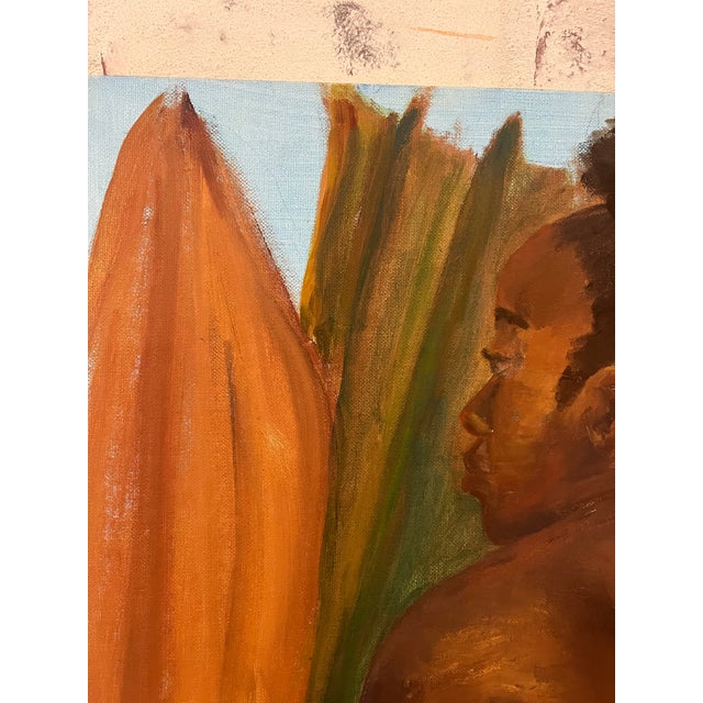 Figurative Original Contemporary Figurative Oil Painting – African American Woman Portrait Vintage, For Sale - Image 3 of 5