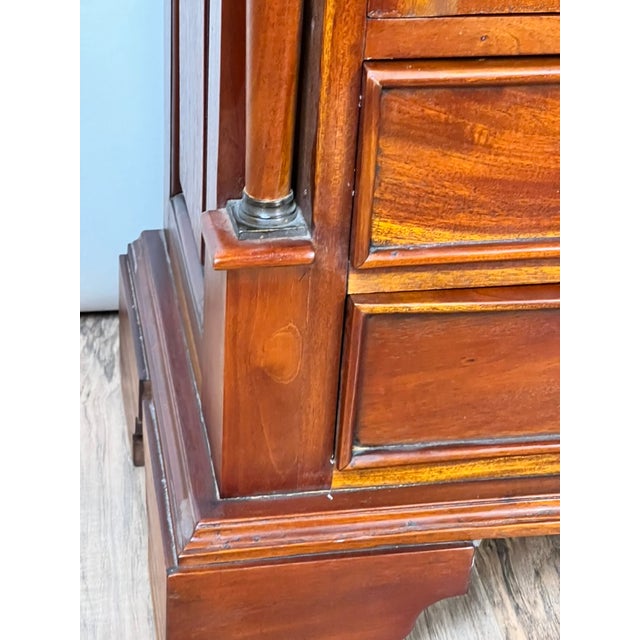 Brown Vintage Victorian Style Glass Door Mahogany Bookcase For Sale - Image 8 of 11