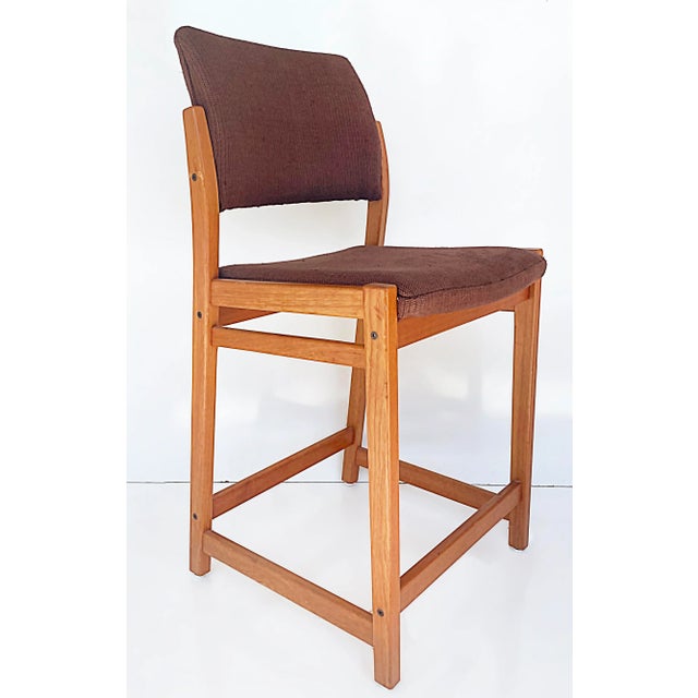Mid-Century Modern Svegards Markayrd Scandinavian Modern Counter Bar Stools, Newly Upholstered-A Pair For Sale - Image 3 of 12
