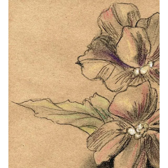 Kathleen Ney Floral I on Kraft Paper Drawing Chairish
