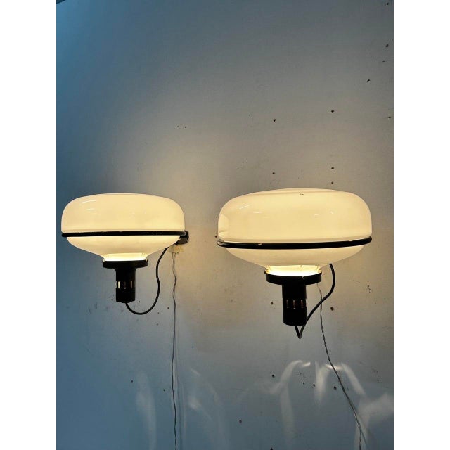 Black Big Wall Lamp attributed to Gino Sarfatti for Arteluce, 1960 For Sale - Image 8 of 9
