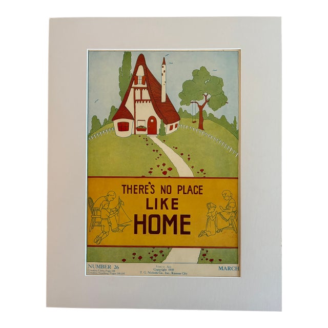 Vintage 1939 Character Culture Poster, "There's No Place Like Home" in 16x20 Mat For Sale