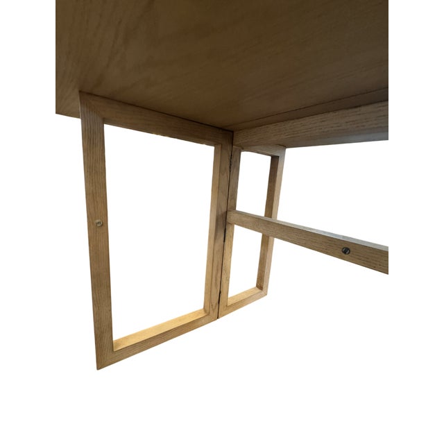 Flip Top Console in Natural Oak Manufactured by EJ Victor For Sale - Image 10 of 12
