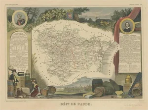 Antique Map of the Department of Aude