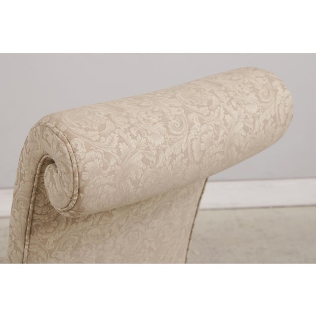 Pair of Design Master High Back Upholstered Slipper Chairs For Sale - Image 12 of 18
