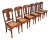 Limbert Style Antique Arts & Crafts Carved Oak and Cane Dining Chairs, Set of Six For Sale