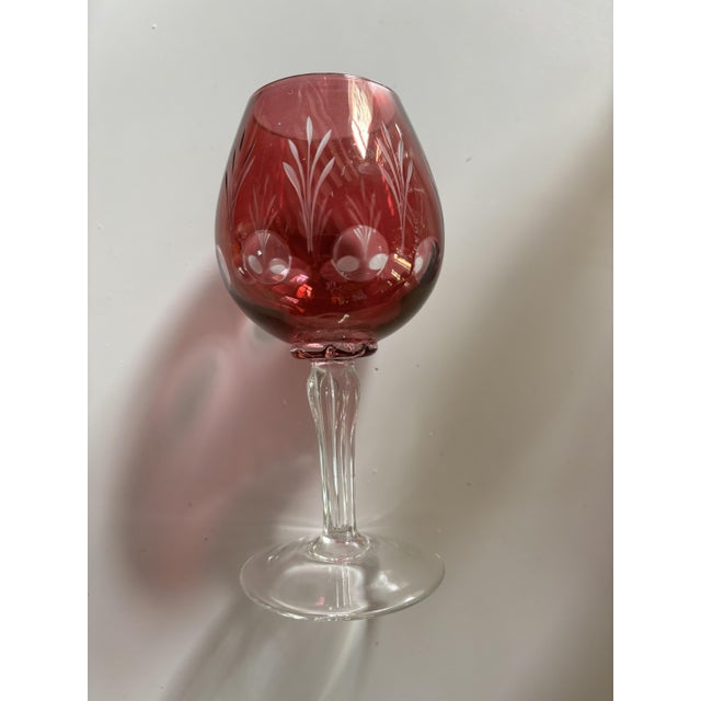 Vintage Colored Crystal Glasses, 1970s, Set of 8 For Sale - Image 6 of 11