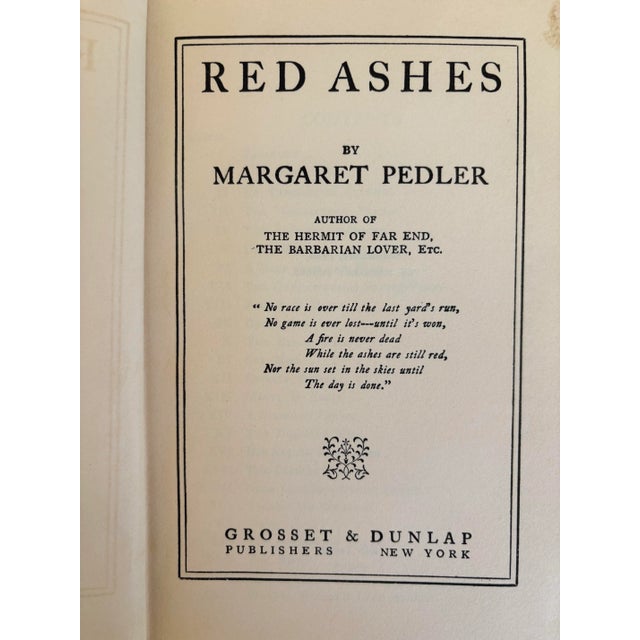 Red Ashes 1925 First Edition by Margaret Pedler Interesting Cover For Sale - Image 9 of 12