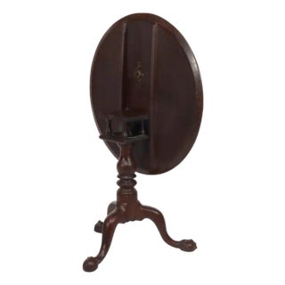 Antique Chippendale Carved Mahogany Tilt Top Table 19thC For Sale